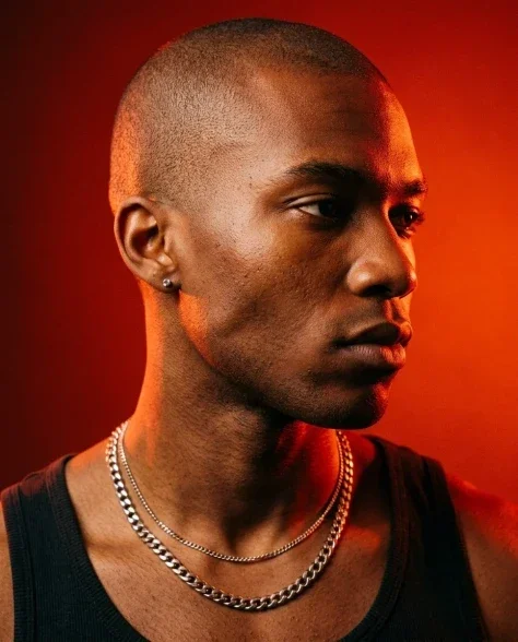 Red-Orange Dramatic Lighting Close-Up Portrait 2