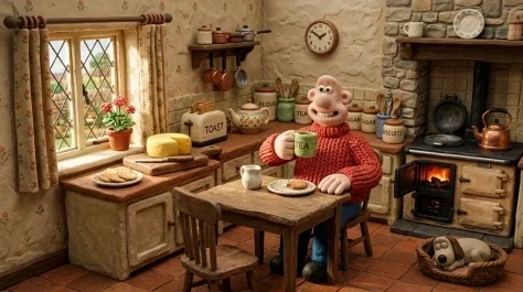 Claymation Scene Cozy Kitchen Stop Motion 1