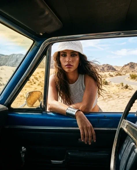 Desert Fashion Editorial with Classic Muscle Car 6