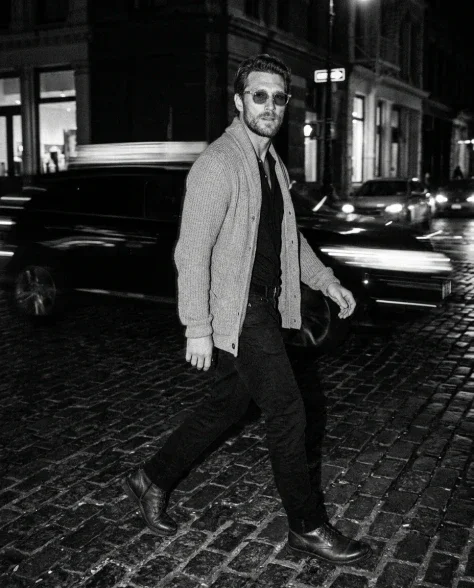 Black-and-White Menswear Editorial — Urban Night 5