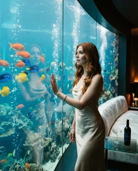 Luxury Underwater Aquarium Lounge Portrait 2