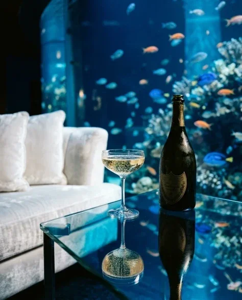 Luxury Underwater Aquarium Lounge Portrait 4