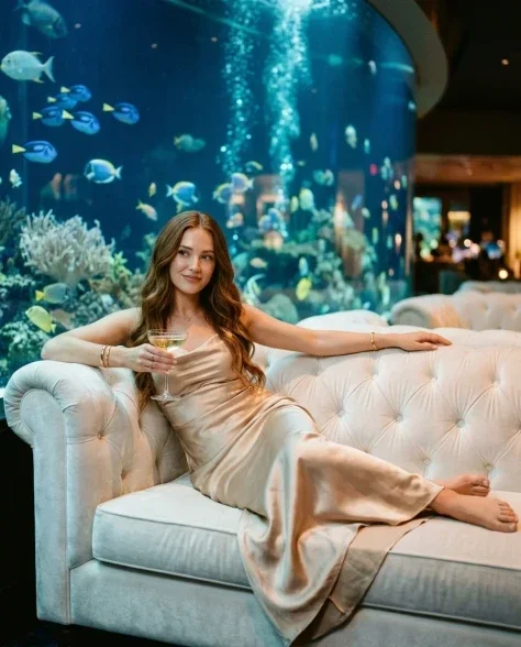 Luxury Underwater Aquarium Lounge Portrait 5