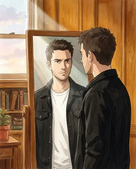 Mirror Reflection Portrait with Anime Art Style 1