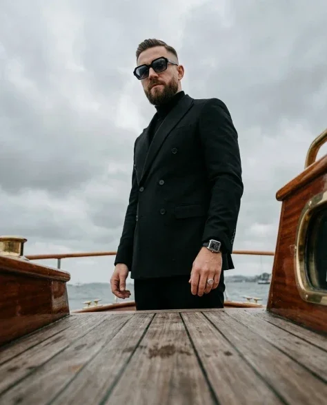 Luxury Menswear Editorial on a Vintage Boat 6