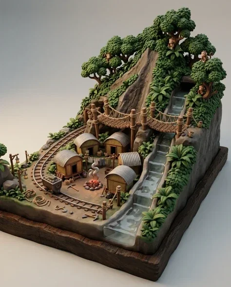 Collectible Diorama — Jungle Mining Settlement 4