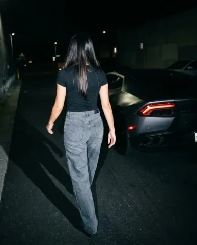 Paparazzi-Style Night Photo with Direct Flash 3 — Nano Banana AI Prompt: An ultra-realistic night close-up photograph of a woman captured with harsh dire...