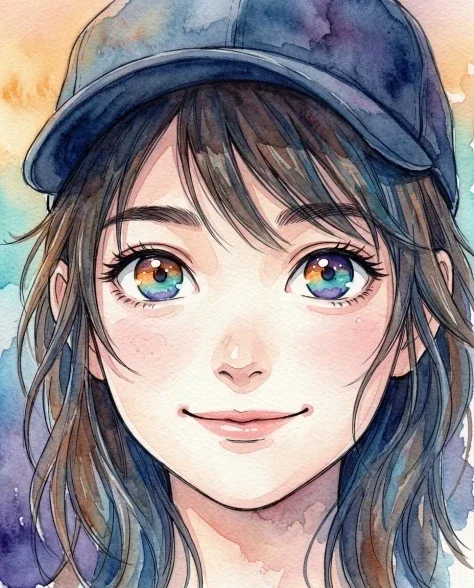Three-Panel Anime Watercolor Split Composition 6