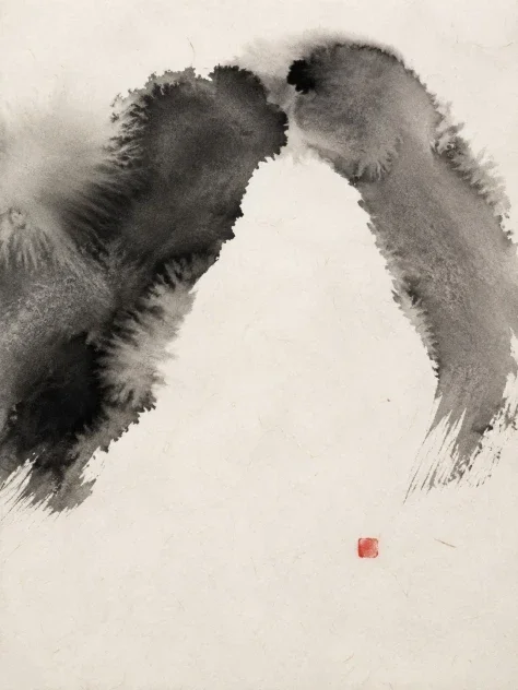 Vermilion Beneath an Ink Arch