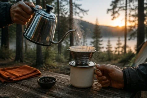 Campsite Pour-Over at Dawn