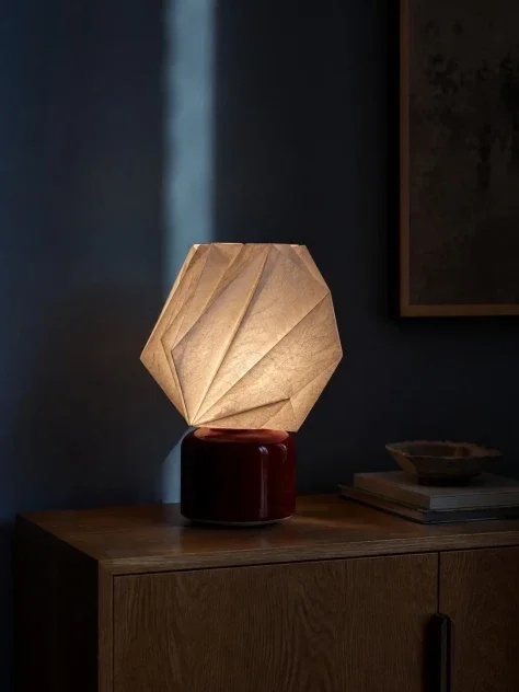 Folded Paper Lamp at Dusk