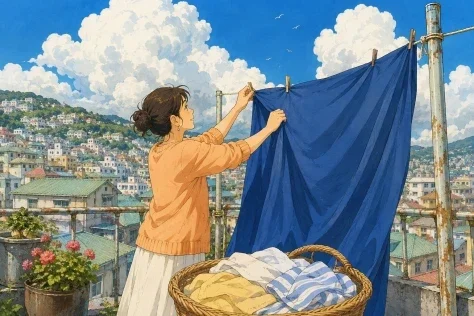 Summer Laundry on the Rooftop