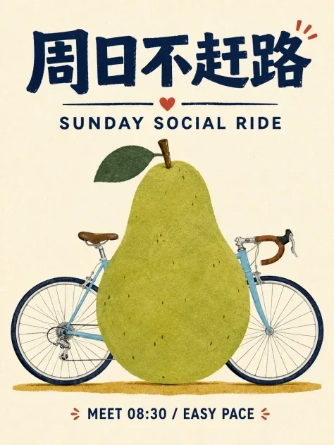 Sunday Slow Ride Paper-Cut Poster