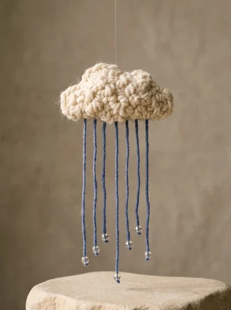 A Rain Cloud Made of Yarn
