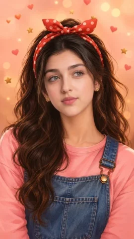 Dreamy Polka-Dot Bow Portrait — GPT Image 2.5 AI Prompt: Create a cute, dreamy, ultra-realistic digital-art portrait of a young woman wit...
