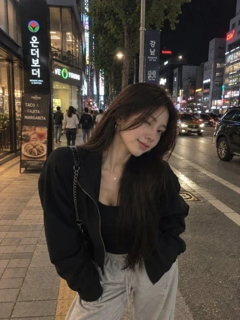 Urban Night Street Selfie Portrait