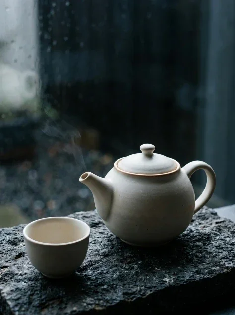 Ivory Teapot on Basalt