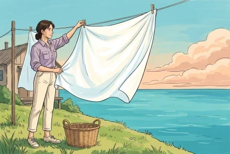 A Sheet Catches the Sea Breeze