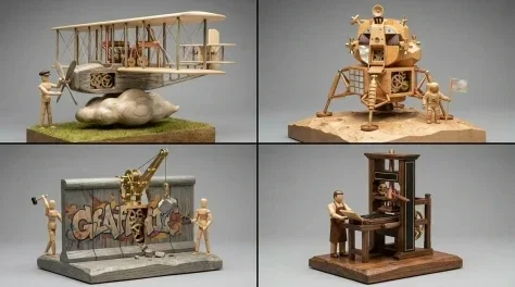 Woodpunk Kinetic Sculpture Automaton — Nano Banana 2 AI Prompt: 1. The Semantic Inference Engine (Dynamic Material Mapping): Input A is ANY Topi...