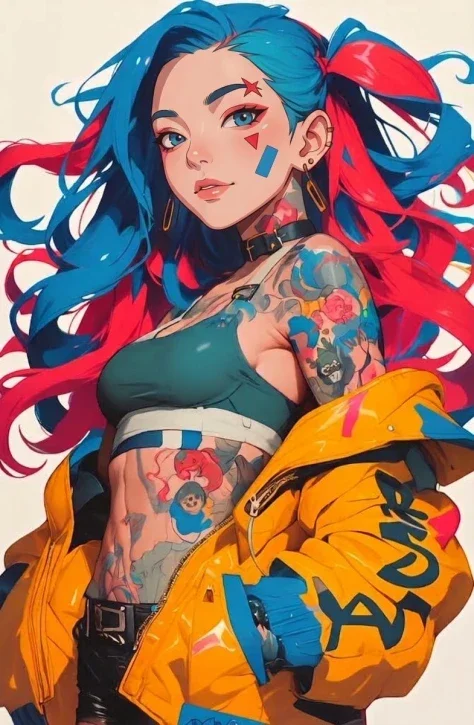 Punk Style Split-Dye Anime Woman