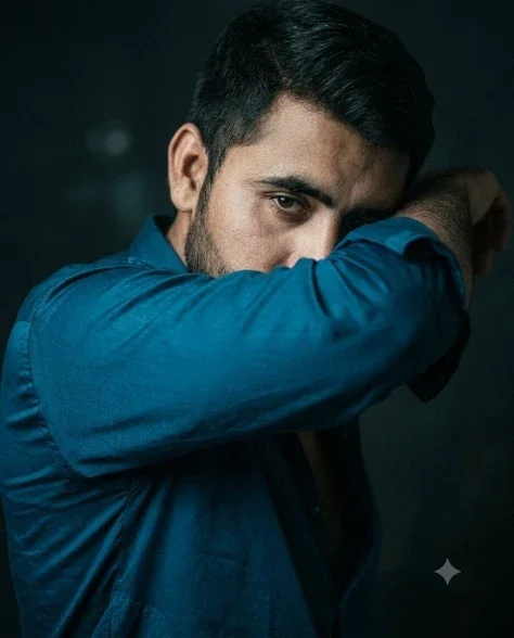 Intense Cinematic Over-the-Shoulder Portrait