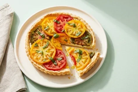 Heirloom Tomato Tart in Sunlight
