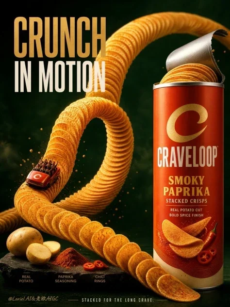 Premium Stacked Crisp Advertising Poster