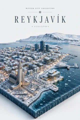 Unified Global Travel Poster — GPT Image 2.5 AI Prompt: Premium sophisticated editorial winter-and-coastal travel-poster collection feat...