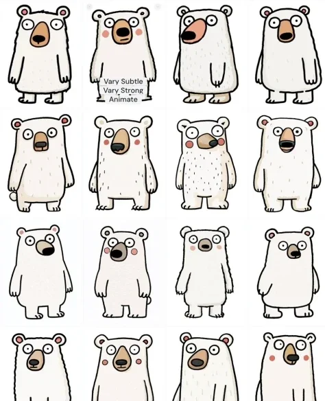 Polar Bear Mascot Variation Sheet