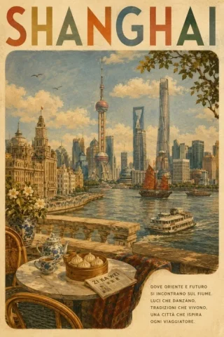 Authentic Vintage Travel Poster — GPT Image 2.5 AI Prompt: Create a premium vintage travel poster for LOCATION. Visual Style Create a nos...