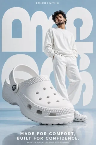 High-End Fashion Clog Advertising Poster — GPT Image 2.5 AI Prompt: Create an ultra-realistic, high-end commercial advertising poster inspired by th...