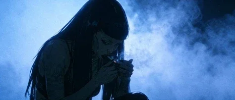 Blue Smoke Anime Cigarette Scene