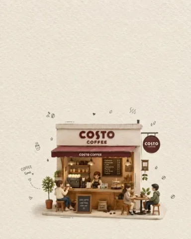 Minimalist 3D Miniature Coffee Shop — GPT Image 2.5 AI Prompt: Create a charming minimalist 3D miniature coffee shop scene inspired by a cozy h...