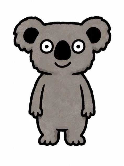 Cute Crayon Koala Character