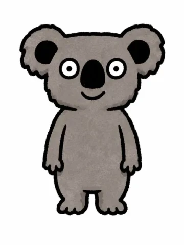 Cute Crayon Koala Character — GPT Image 2.5 AI Prompt: Create a simple centered children's-book illustration of a cute full-body koala...