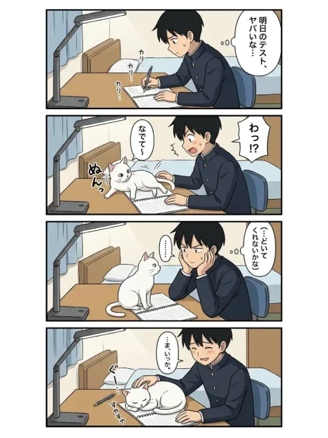 Four-Panel Study Cat Manga