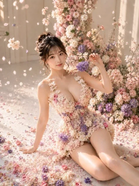 Floral Petal Dress Portrait