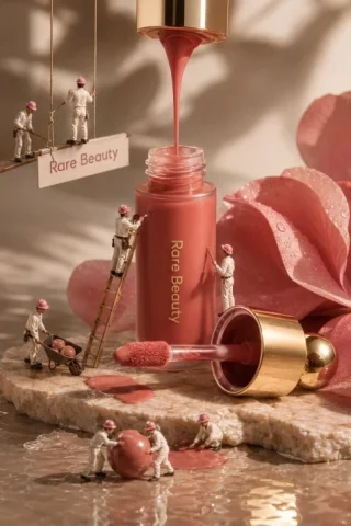 Miniature Beauty Workshop Campaign — GPT Image 2.5 AI Prompt: Create an ultra-realistic, high-end luxury beauty advertisement inspired by prem...