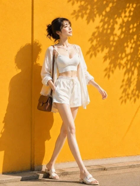 Summer Walk by the Yellow Wall