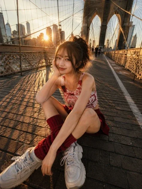 Brooklyn Bridge Wide-Angle Portrait