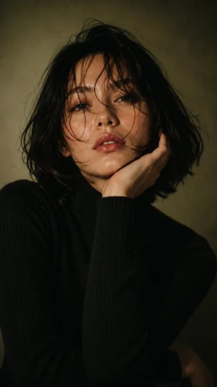 Cinematic Bob Hair Portrait