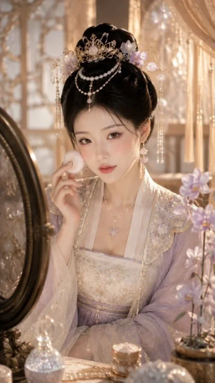 Chinese Pearl Makeup Beauty Portrait