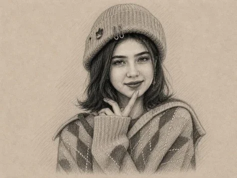 Graphite and Charcoal Portrait Sketch — GPT Image 2.5 AI Prompt: Create a highly detailed, realistic graphite pencil and charcoal sketch portrait...