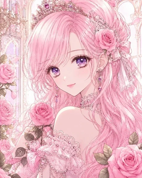 Pastel Pink Rose Princess Portrait