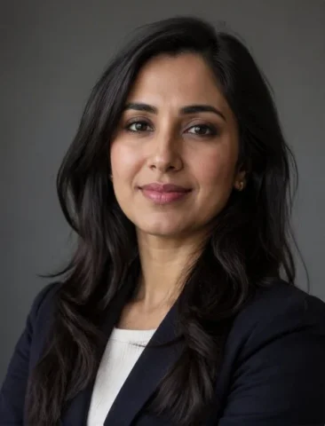 Professional Female Portrait Headshot — Nano Banana 2 AI Prompt: Professional headshot of a 32-year-old South Asian woman, soft natural window li...