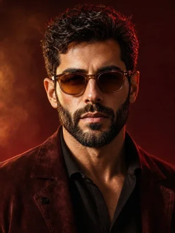 Luxury Men's Suede Jacket Portrait — GPT Image 2.5 AI Prompt: A cinematic, ultra-realistic close-up portrait of a stylish man, using the provi...