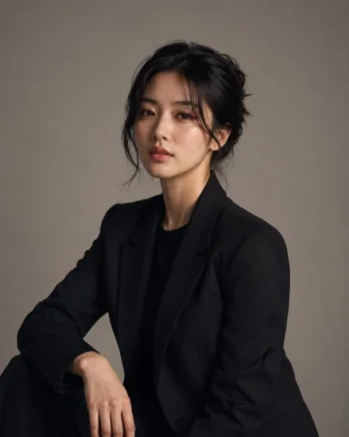 Luxury Studio Korean Fashion Portrait — GPT Image 2.5 AI Prompt: Create a highly photorealistic luxury studio photoshoot of a clearly adult Korea...