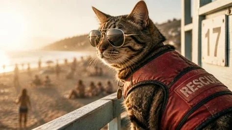 Multi-Style Cat Lifeguard Prompts — GPT Image 2.5 AI Prompt: cat as a beach lifeguard 1. Photo: Photorealistic photography of a cat as a bea...