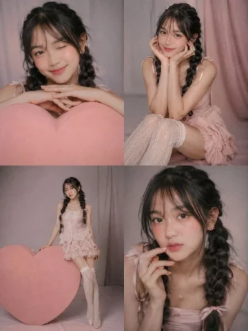 Nostalgic Japanese Studio Portrait Collage — GPT Image 2.5 AI Prompt: Use as the exact reference image for the woman’s face, hairstyle, outfit, access...