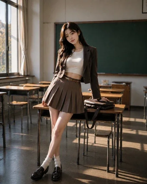 Korean Woman Classroom Editorial